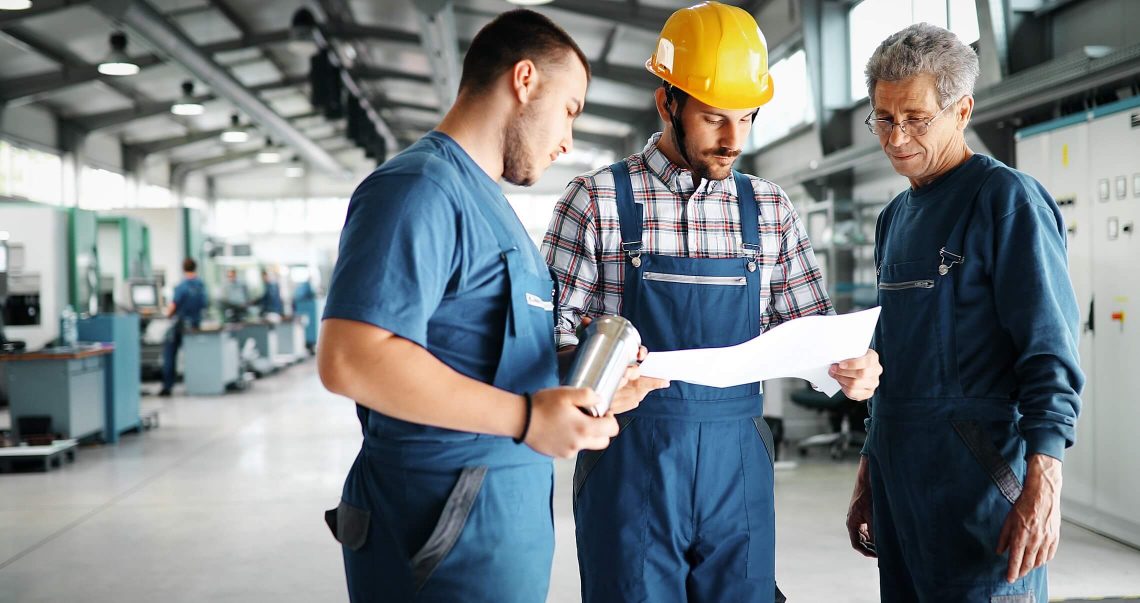 Image of a professional team working together in an office